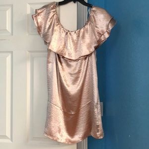 Rose Gold off the shoulder dress